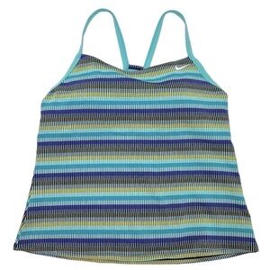 Nike Striped Racerback Workout Tank Top Large Padded